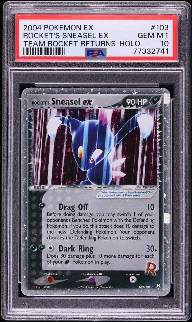 2004 Pokemon EX Team Rocket Returns Holo Rocket's Sneasel ex #103 PSA 10 GEM MINT