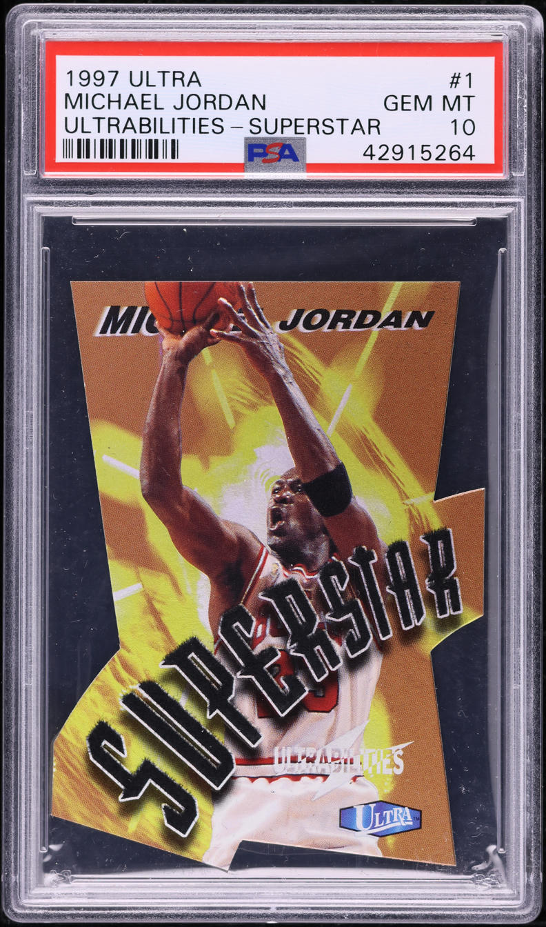 1997 Ultra Ultrabilities Superstar Die-Cut Michael Jordan #1 PSA 10 GEM MINT