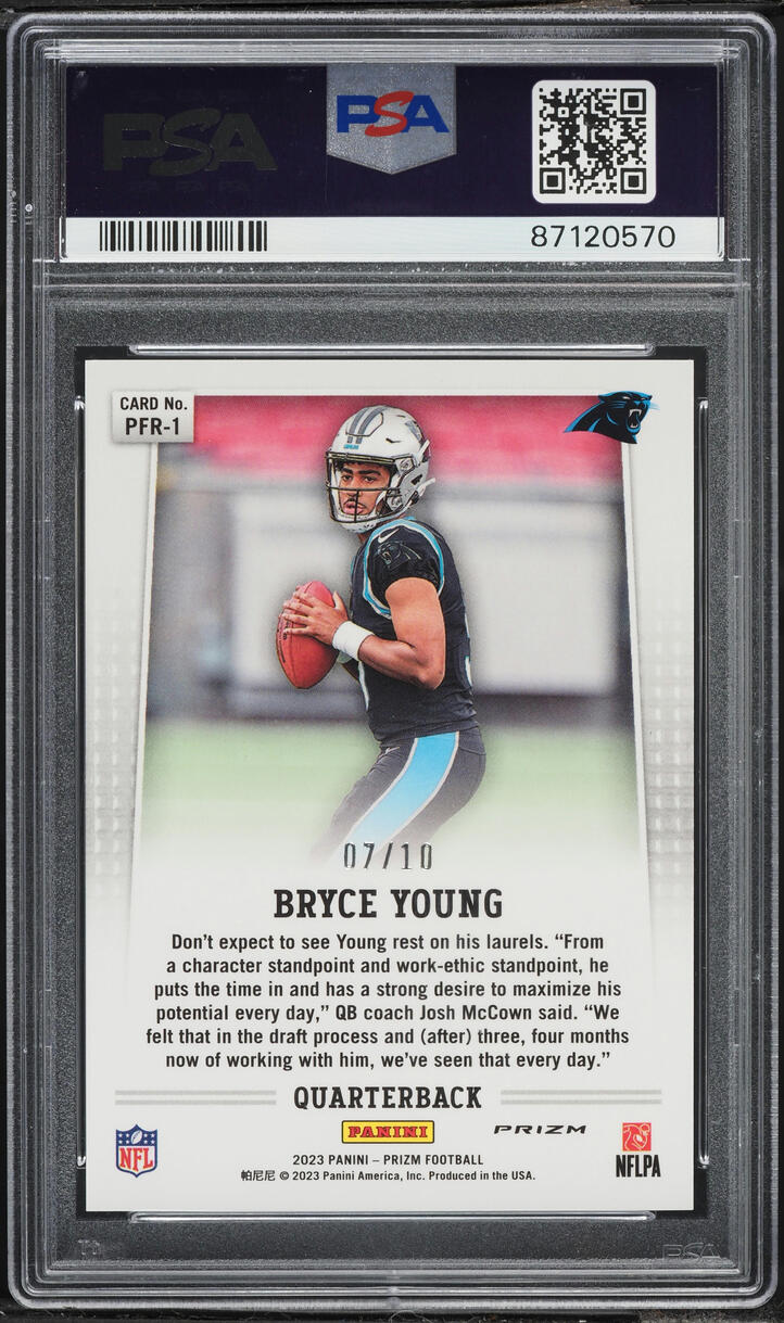 2023 Panini Prizm Flashback Gold Bryce Young ROOKIE /10 #PFR-1 PSA 9 MINT - Photo 2