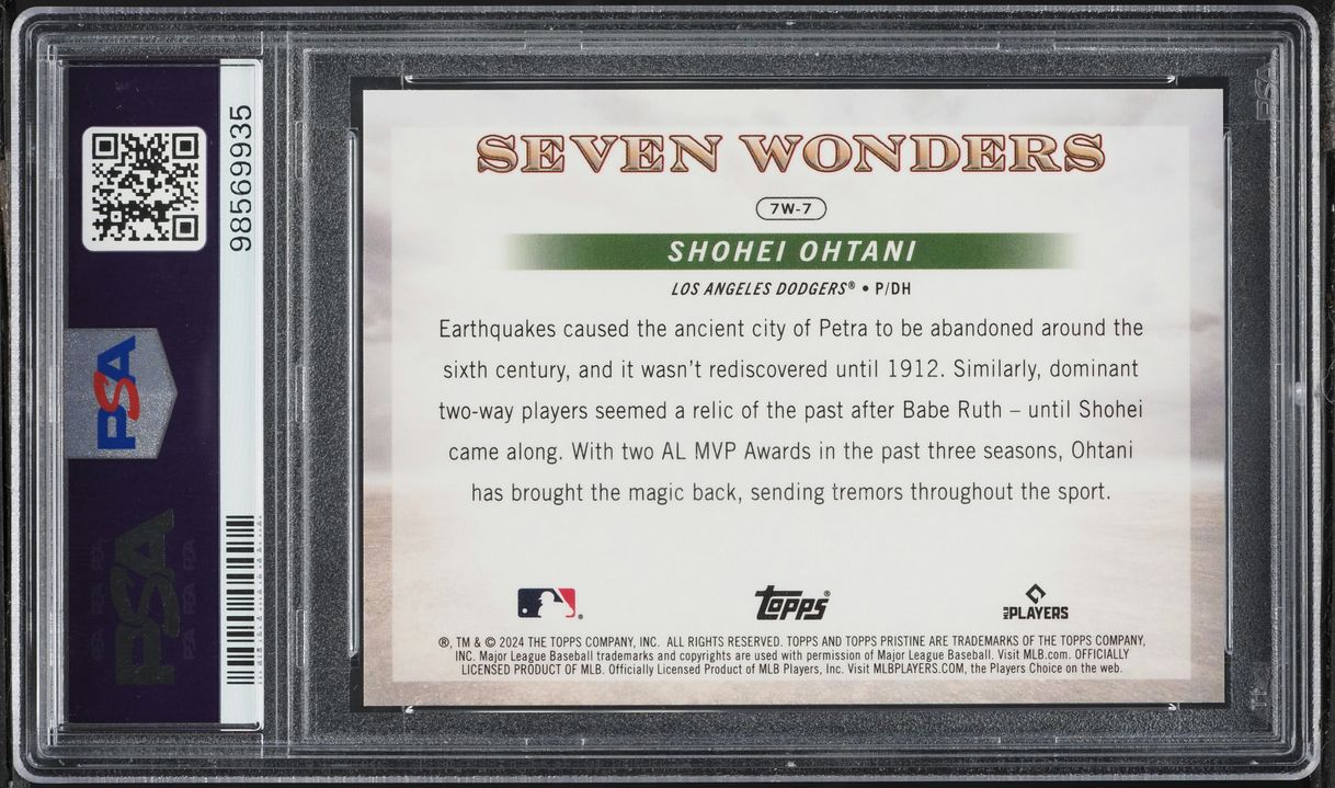 2024 Topps Pristine 7 Wonders Shohei Ohtani /70 #7W-7 PSA 10 GEM MINT - Photo 2