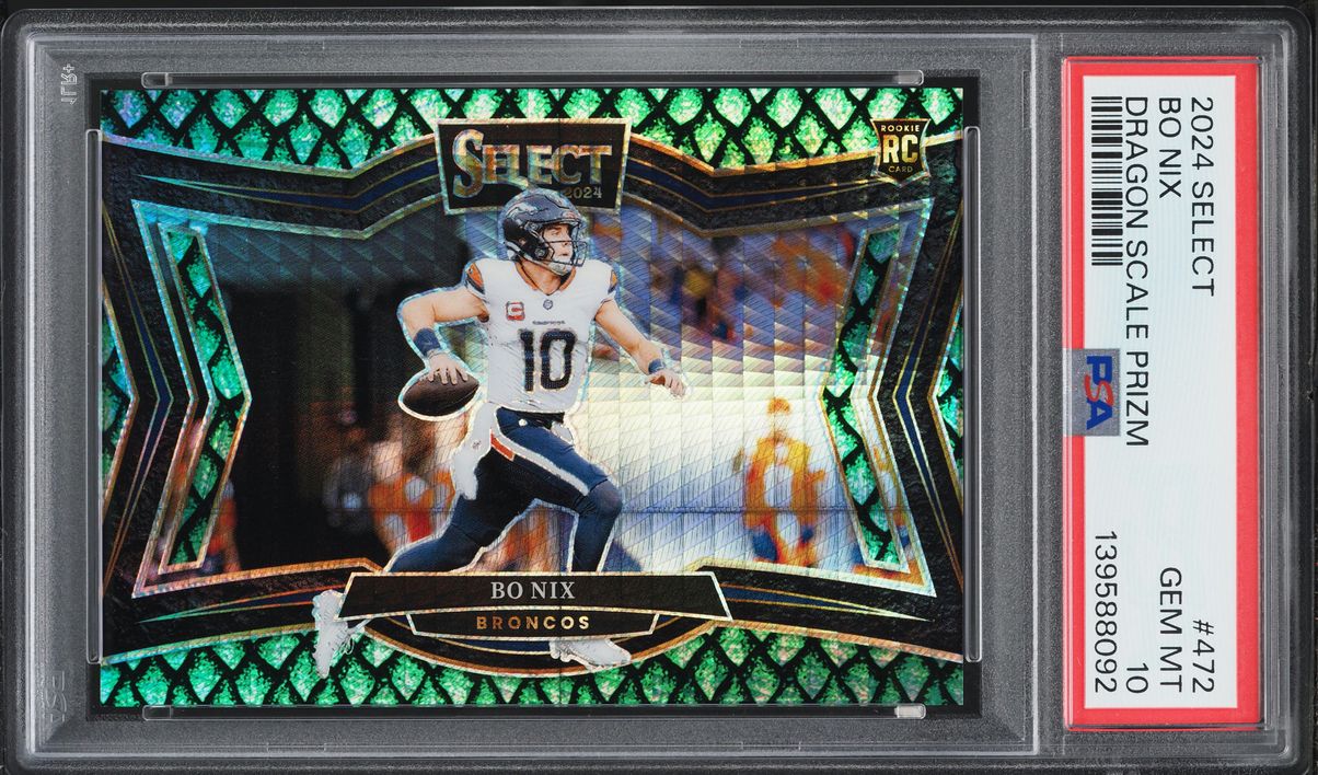 2024 Select Field Level Dragon Scale Prizm Bo Nix ROOKIE /70 #472 PSA 10 GEM MINT - Photo 1