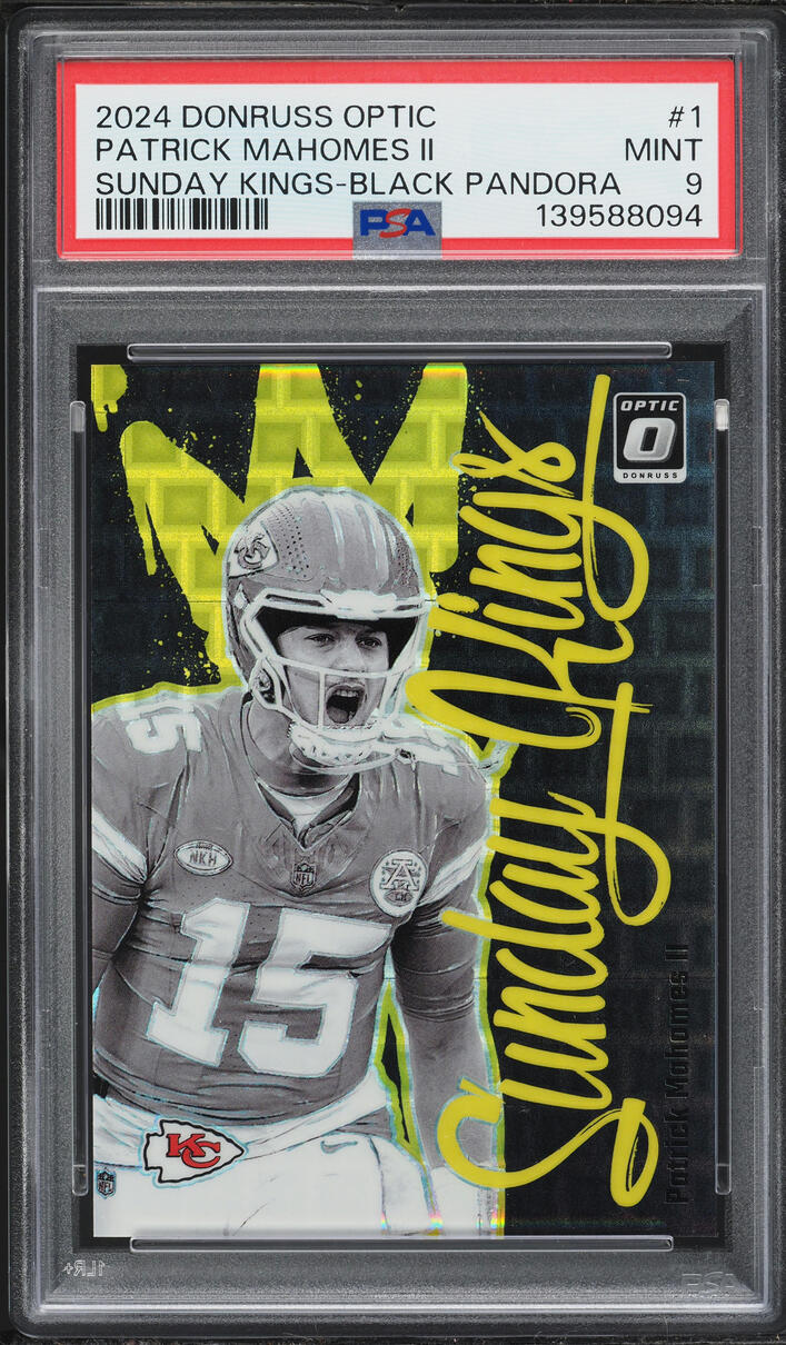 2024 Donruss Optic Sunday Kings Black Pandora Patrick Mahomes II /25 #1 PSA 9 MINT - Photo 1