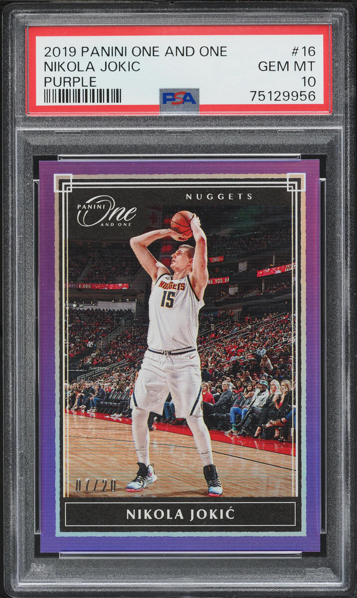 2019 Panini One And One Purple Nikola Jokic /20 #16 PSA 10 GEM MINT - Photo 1
