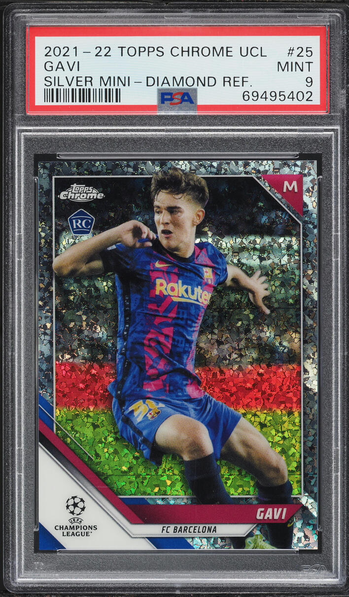 2021 Topps Chrome UEFA Silver Mini Diamond Refractor Gavi ROOKIE /275 #25 PSA 9 MINT - Photo 1