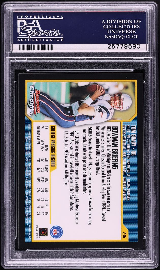 2000 Bowman Chrome Tom Brady ROOKIE #236 PSA 10 GEM MINT