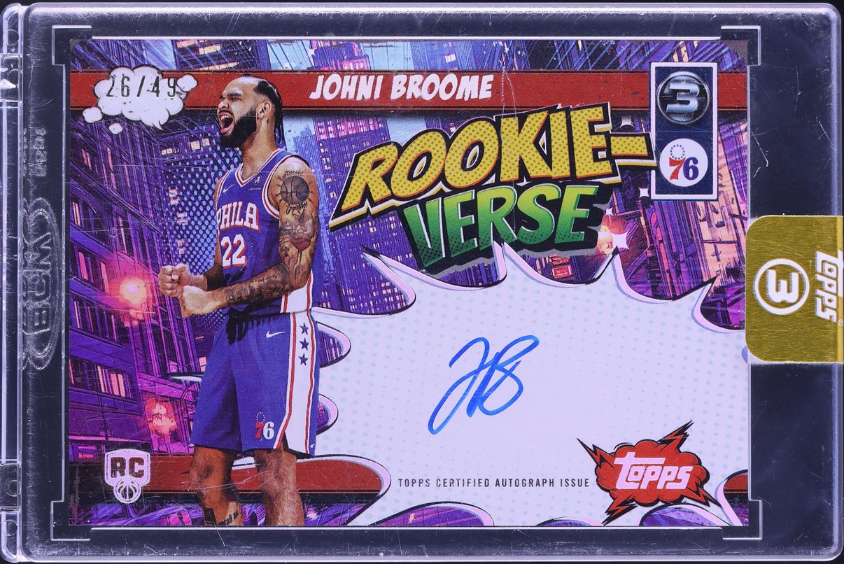 2025 Topps Three Rookie-Verse Johni Broome ROOKIE AUTO /49 #RV-JBR