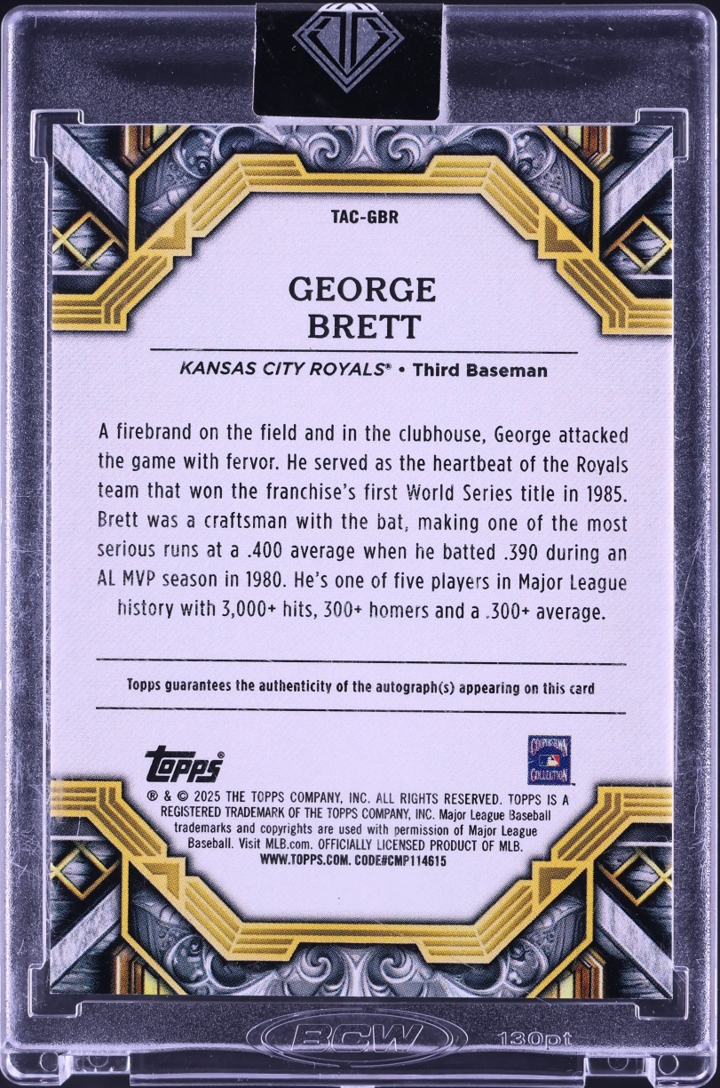 2025 Topps Transcendent Collection George Brett AUTO /25 #TAC-GBR