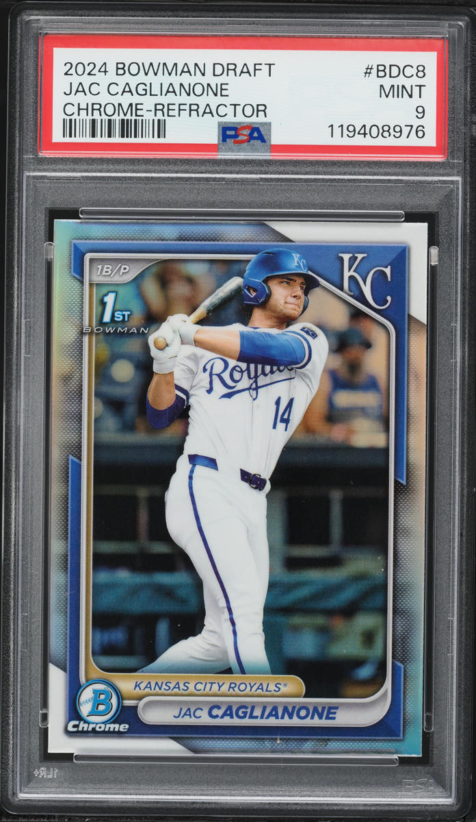 2024 Bowman Chrome Draft Refractor Jac Caglianone PROSPECT #BDC-8 PSA 9 MINT