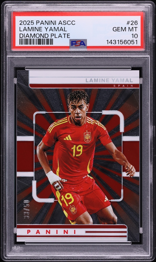 2025 Panini ASCC China Diamond Plate Lamine Yamal /50 #26 PSA 10 GEM MINT