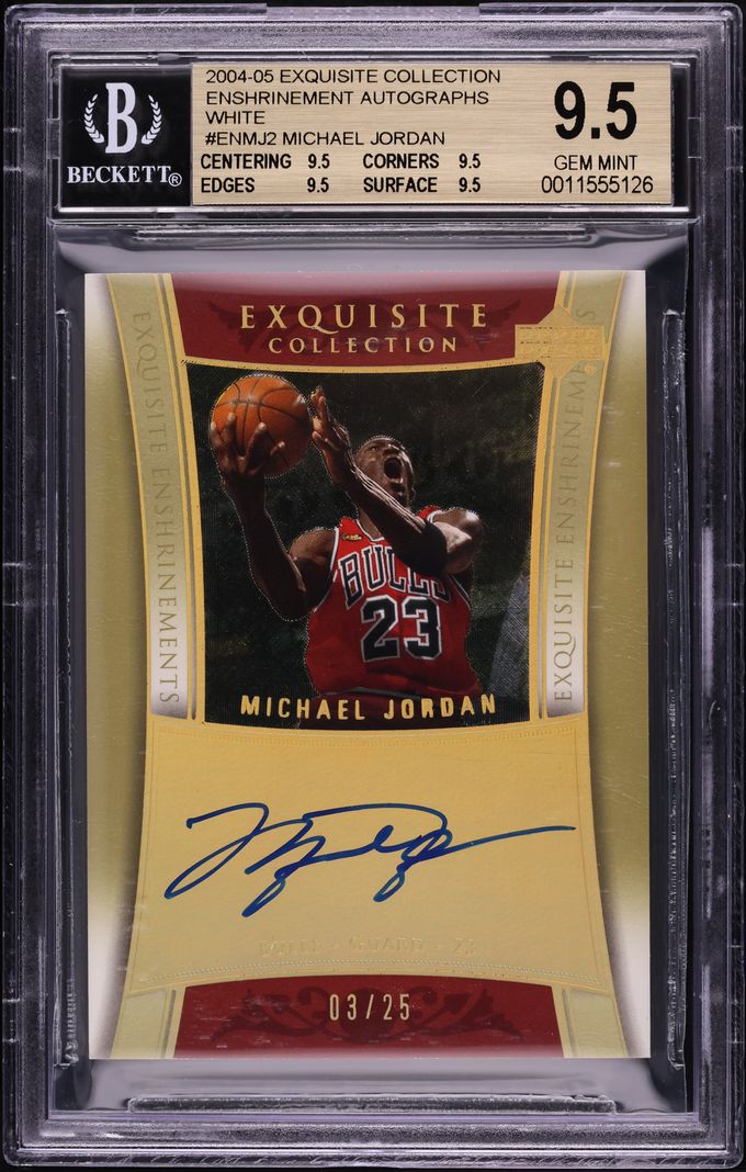 2004 Exquisite Collection Enshrinements White Michael Jordan AUTO /25 BGS 9.5