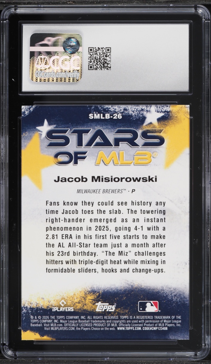 2026 Topps Stars Of MLB Jacob Misiorowski ROOKIE #SMLB-26 CGC 10 GEM MINT