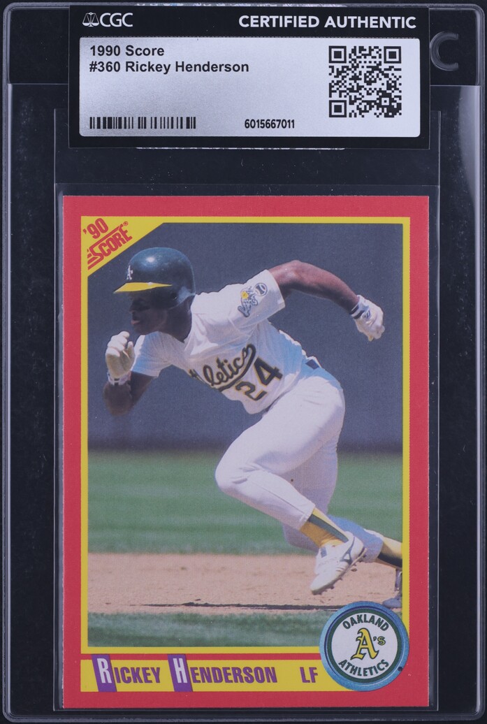 1990 Score Rickey Henderson #360 CGC AUTH on Fanatics Collect