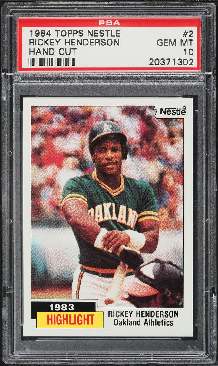 1984 Topps Nestle Rickey Henderson #2 PSA 10 GEM MINT