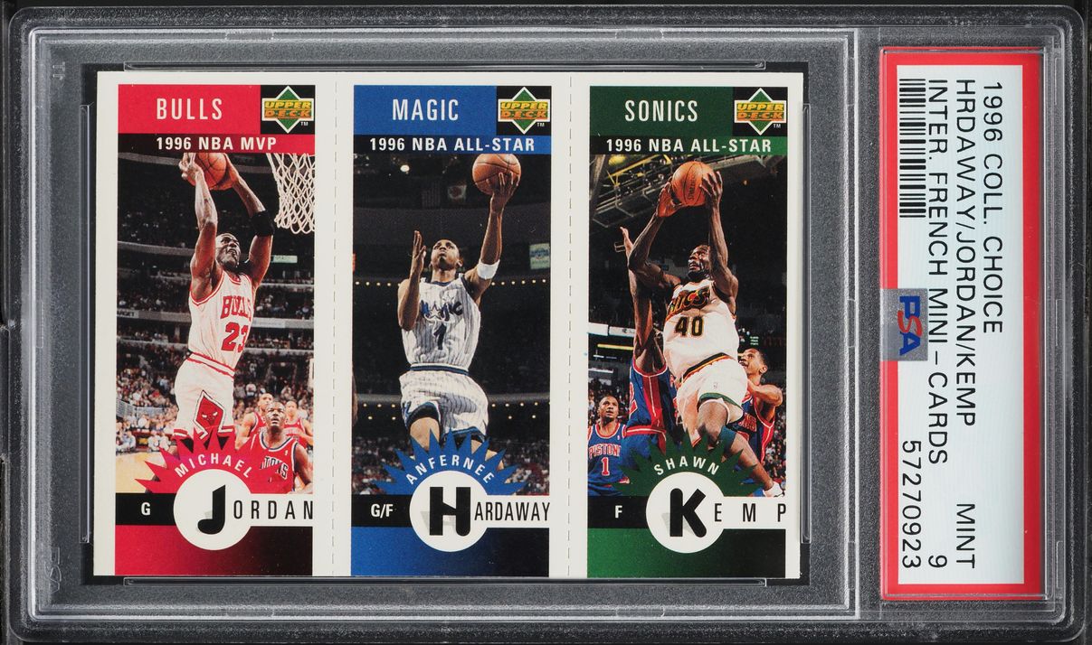 1996 Collector's Choice International French Mini Kemp Hardaway Jordan PSA 9
