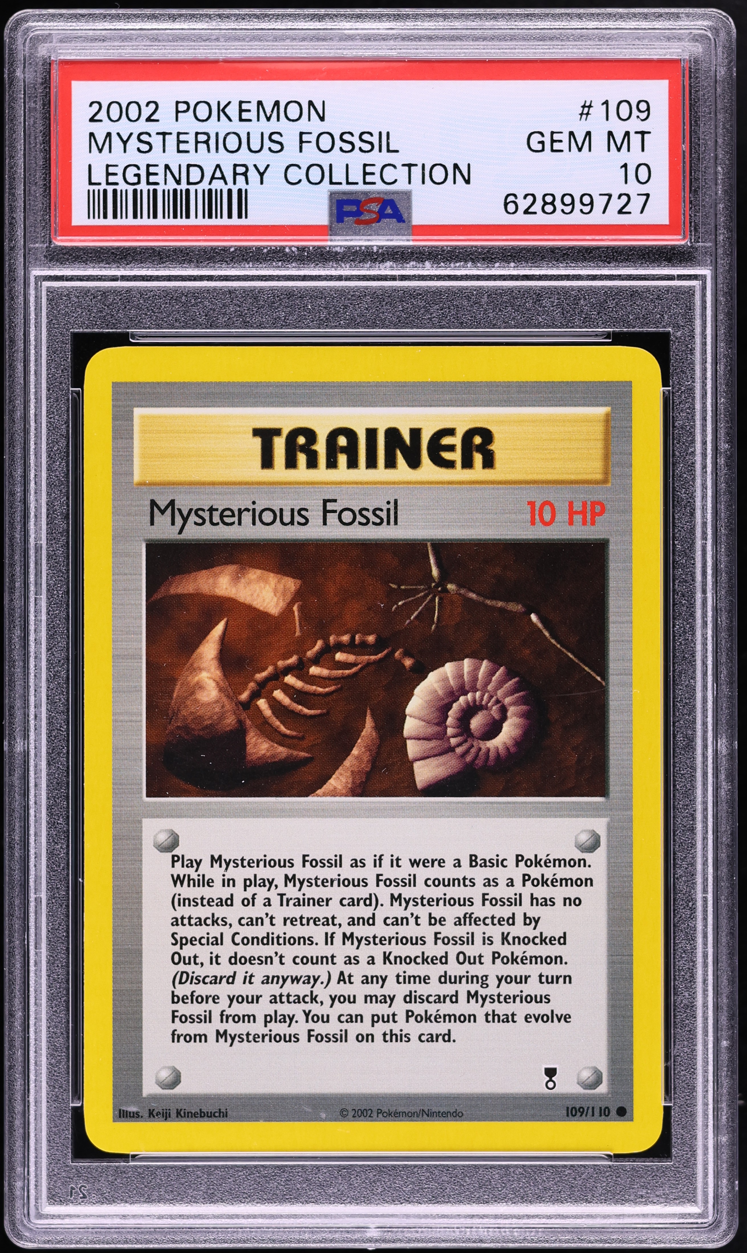 2002 Pokemon Legendary Collection Mysterious Fossil #109 PSA 10 GEM MINT