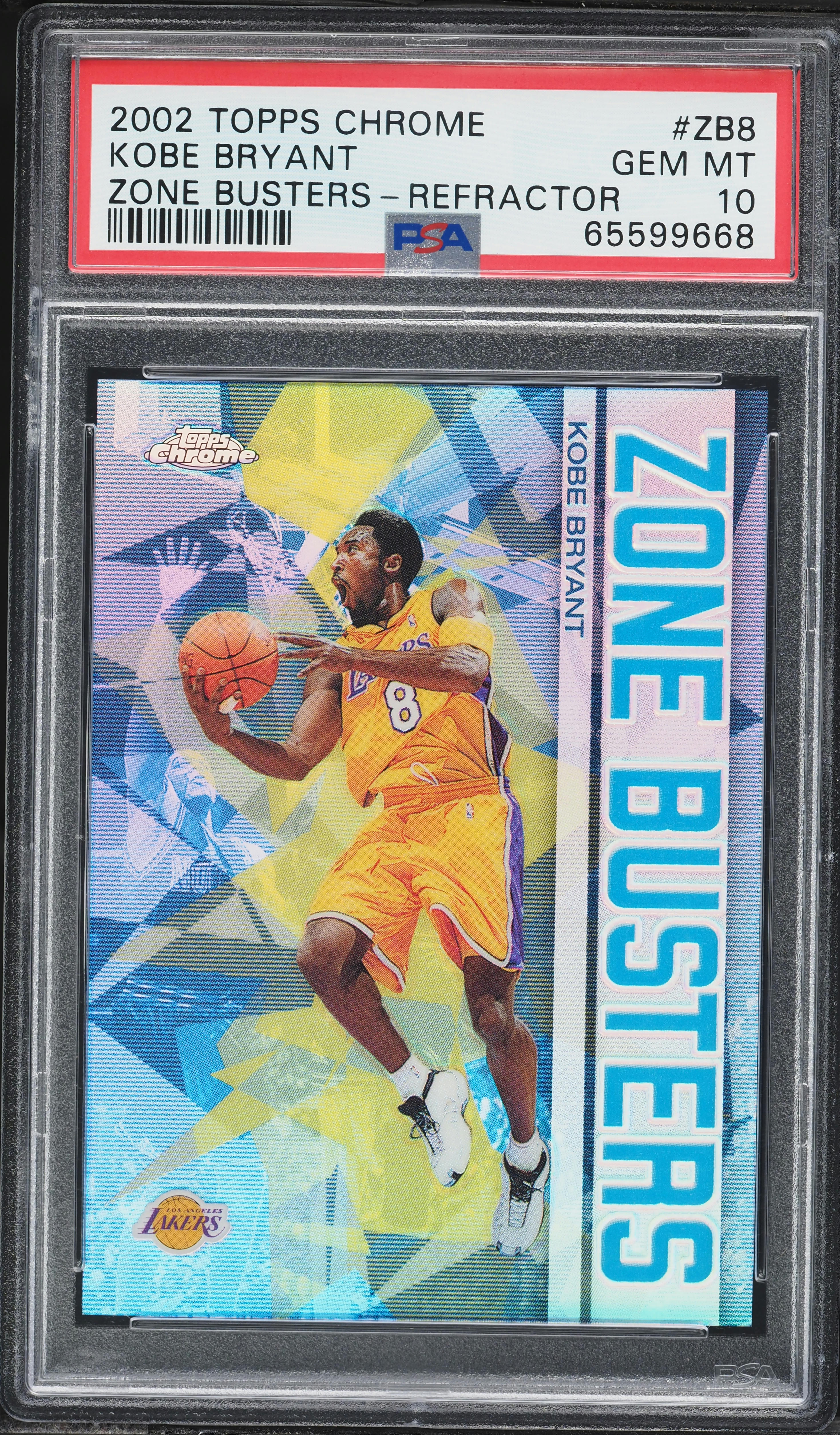 2002 Topps Chrome Zone Busters Refractor Kobe Bryant #ZBB PSA 10