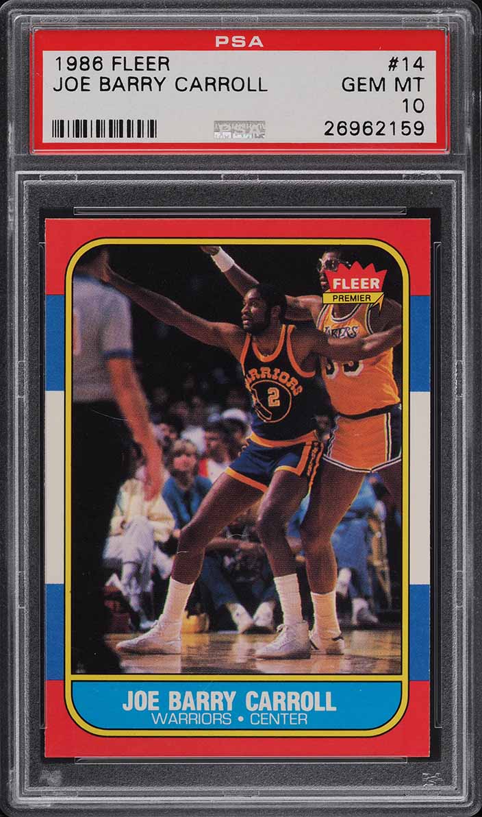 1986 Fleer Basketball Joe Barry Carroll #14 PSA 10 GEM MINT