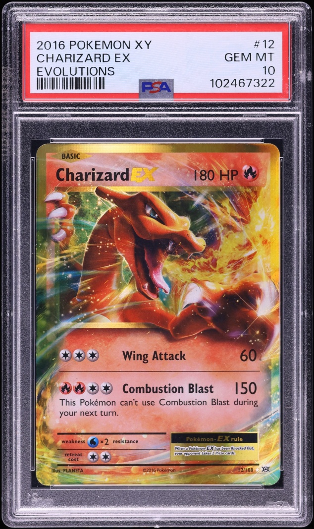 2016 Pokemon XY Evolutions Holo Charizard EX #12 PSA 10 GEM MINT