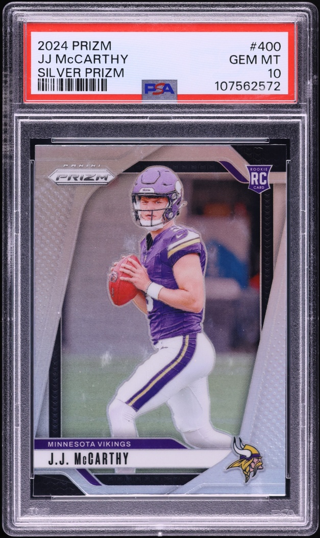 2024 Panini Prizm Silver J.J. McCarthy ROOKIE #400 PSA 10 GEM MINT