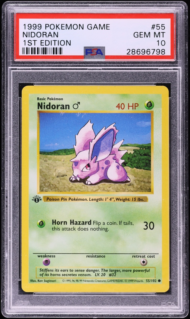 1999 Pokemon Base Set Shadowless 1st Edition Nidoran #55 PSA 10 GEM MINT