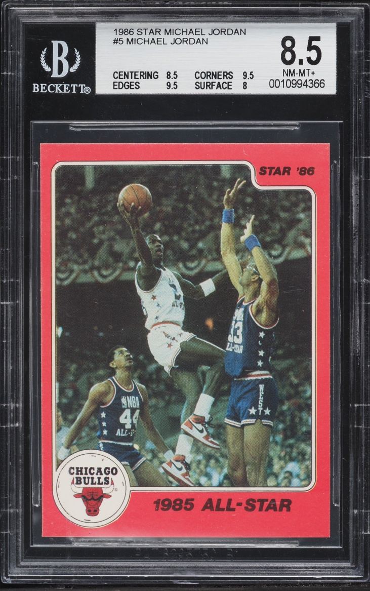 1986 Star Basketball Michael Jordan ROOKIE #5 BGS 8.5 NM-MT+