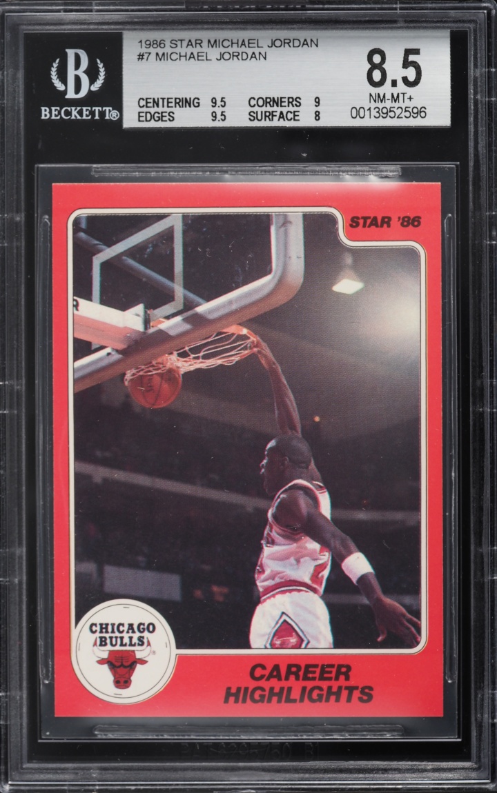 1986 Star Basketball Michael Jordan ROOKIE #7 BGS 8.5 NM-MT+
