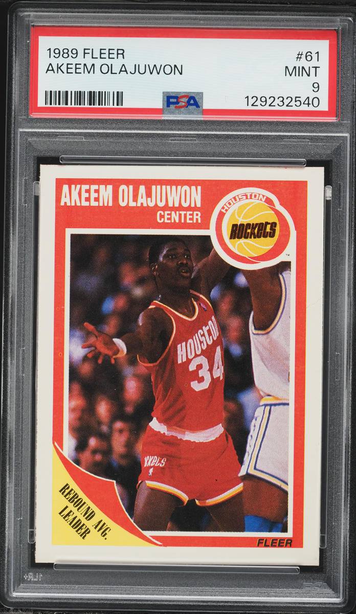 1989 Fleer Basketball Hakeem Olajuwon #61 PSA 9 MINT