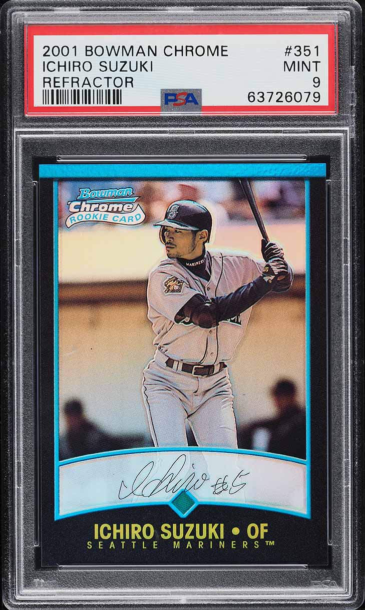 2001 Bowman Chrome Japanese Refractor Ichiro Suzuki ROOKIE #351