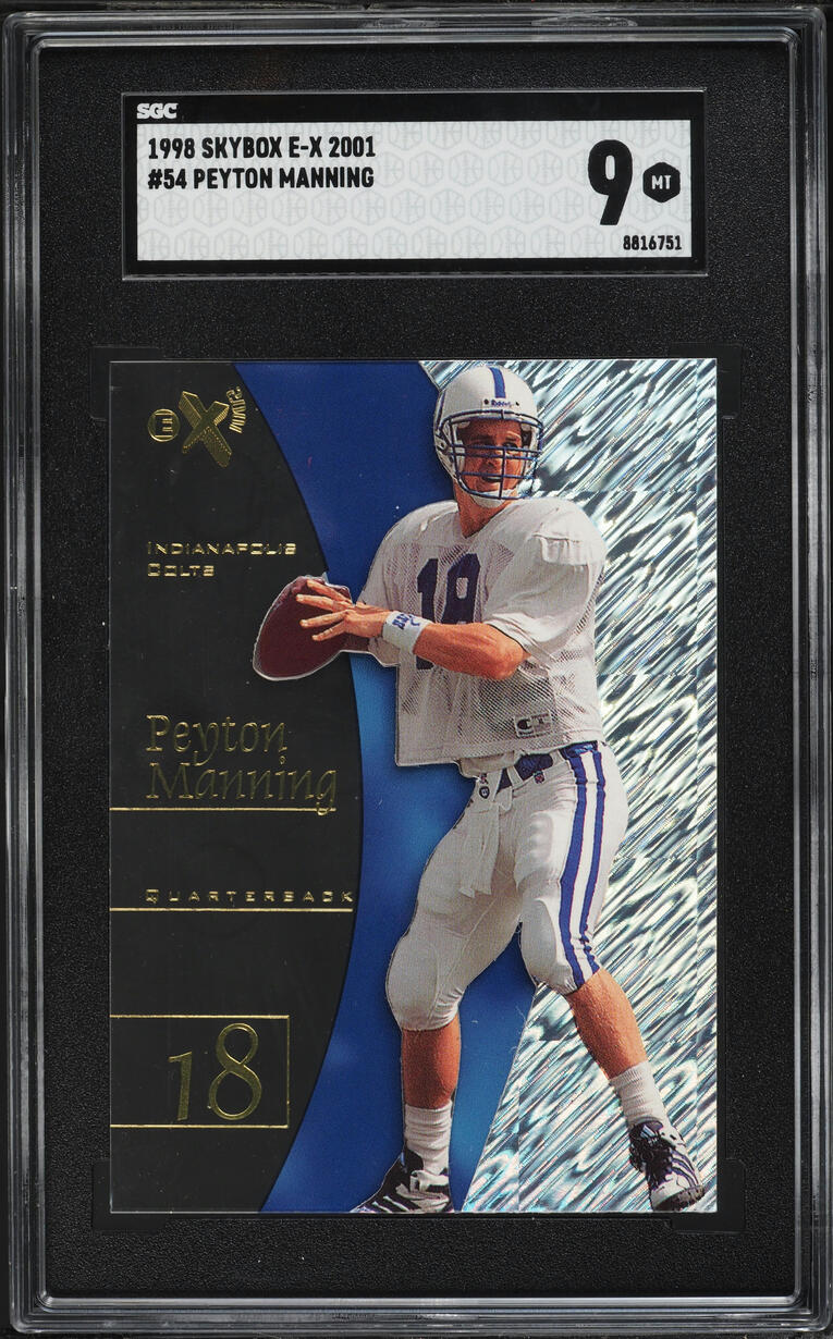 1998 Skybox E-X 2001 Peyton Manning ROOKIE #54 SGC 9 MINT