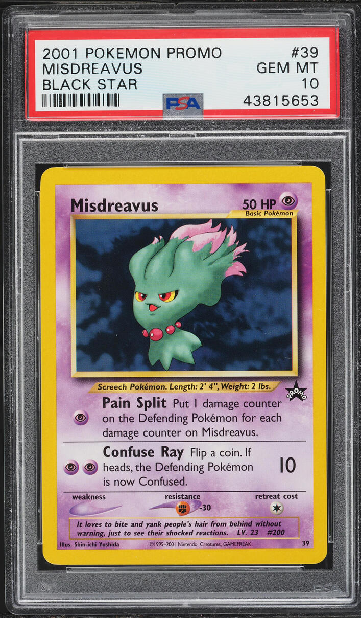 2001 Pokemon Black Star Promo Misdreavus #39 PSA 10 GEM MINT