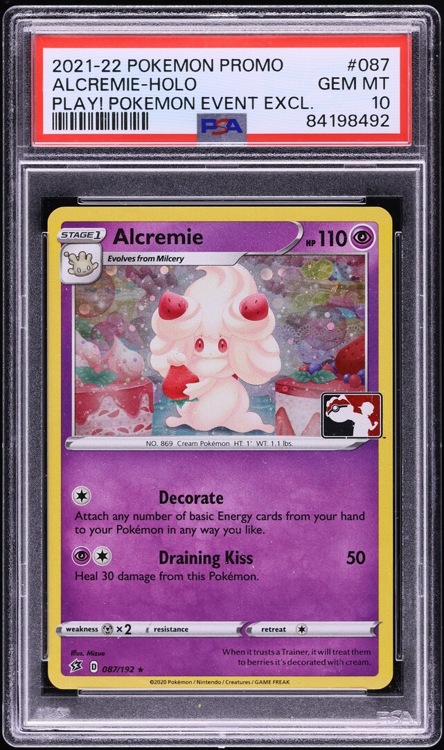 2021 Pokemon Promo Play! Event Excl Holo Alcremie #087 PSA 10 GEM MINT