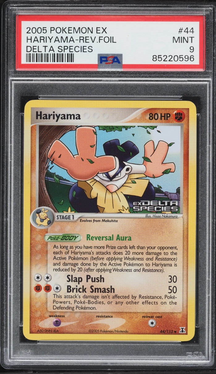 2005 Pokemon Ex Delta Species Reverse Holo Hariyama #44 PSA 9 MINT