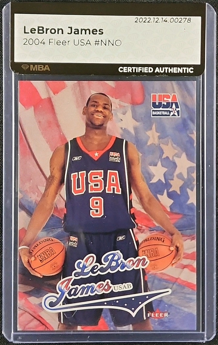 2004 Fleer Authentix Showstoppers LeBron James #4 PSA 8 NM-MT on