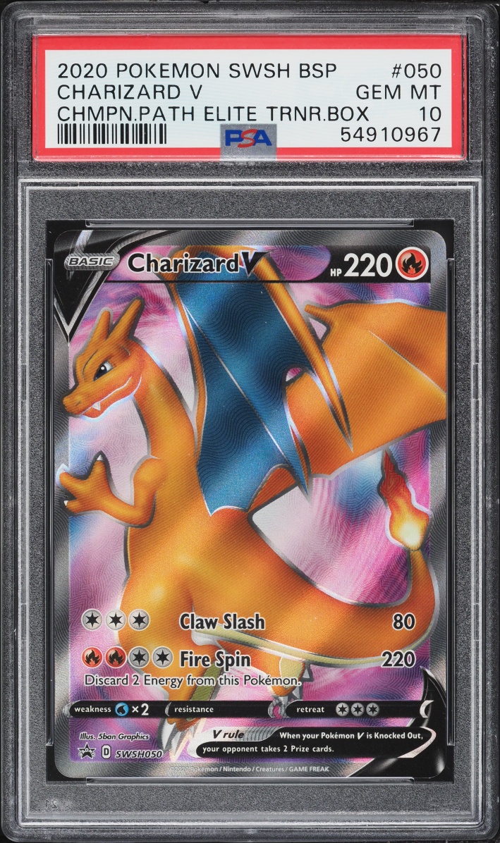 2020 Pokemon Sword & Shield Promo Champion's Path ETB Full Art Charizard V #SWSH050 PSA 10 GEM