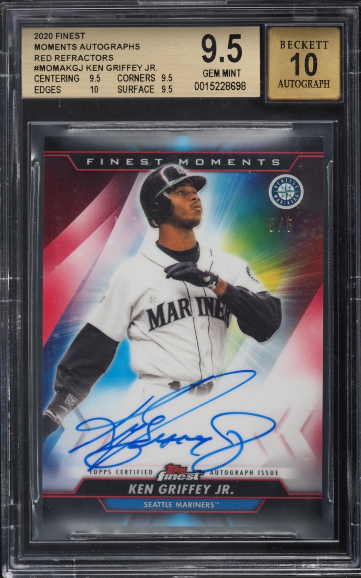 2020 Finest Moments Red Refractor Ken Griffey Jr. AUTO 5/5 #MOMA-KGJ BGS 9.5 GEM MINT