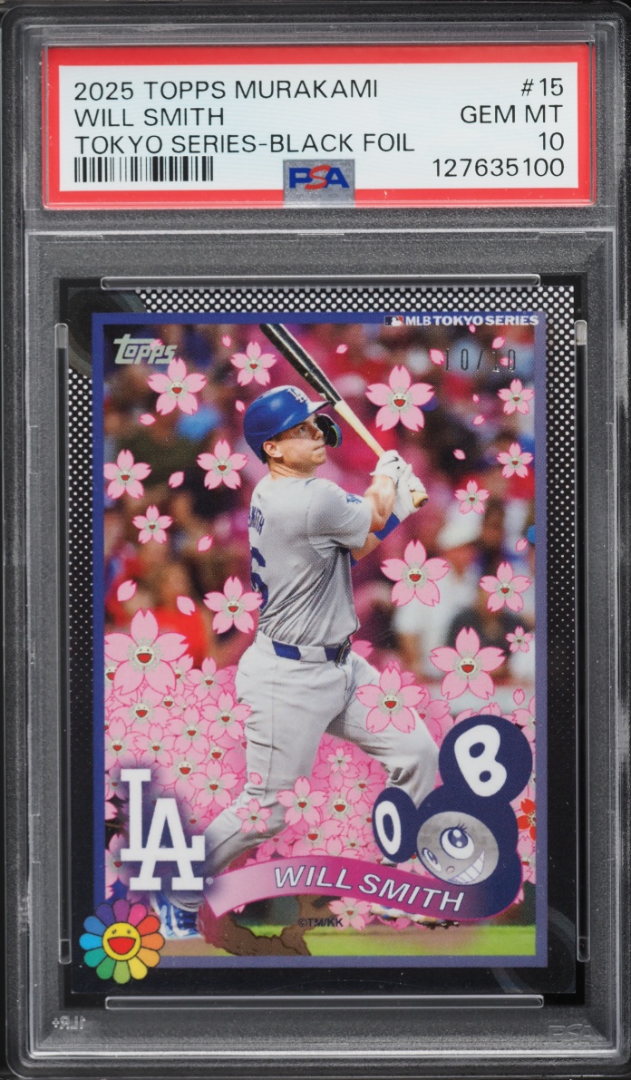 2025 Topps Takashi Murakami MLB World Tour Tokyo Series Black Foil Will Smith 10/10 #15 PSA 10