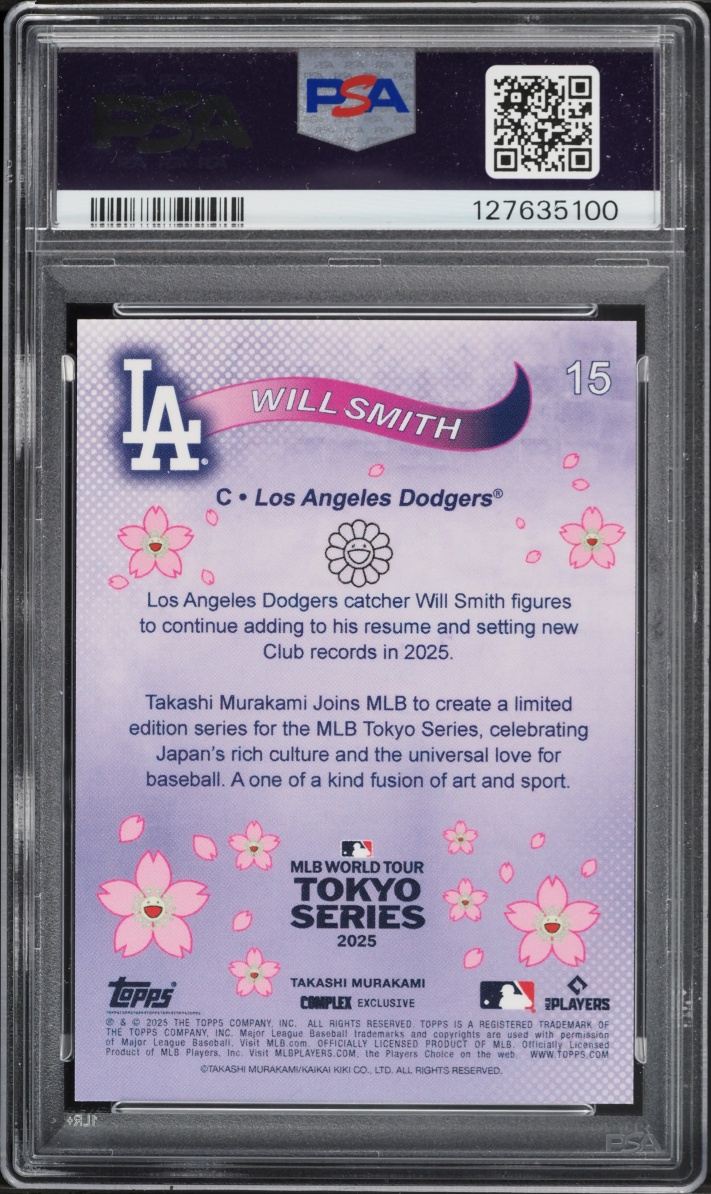 2025 Topps Takashi Murakami MLB World Tour Tokyo Series Black Foil Will Smith 10/10 #15 PSA 10