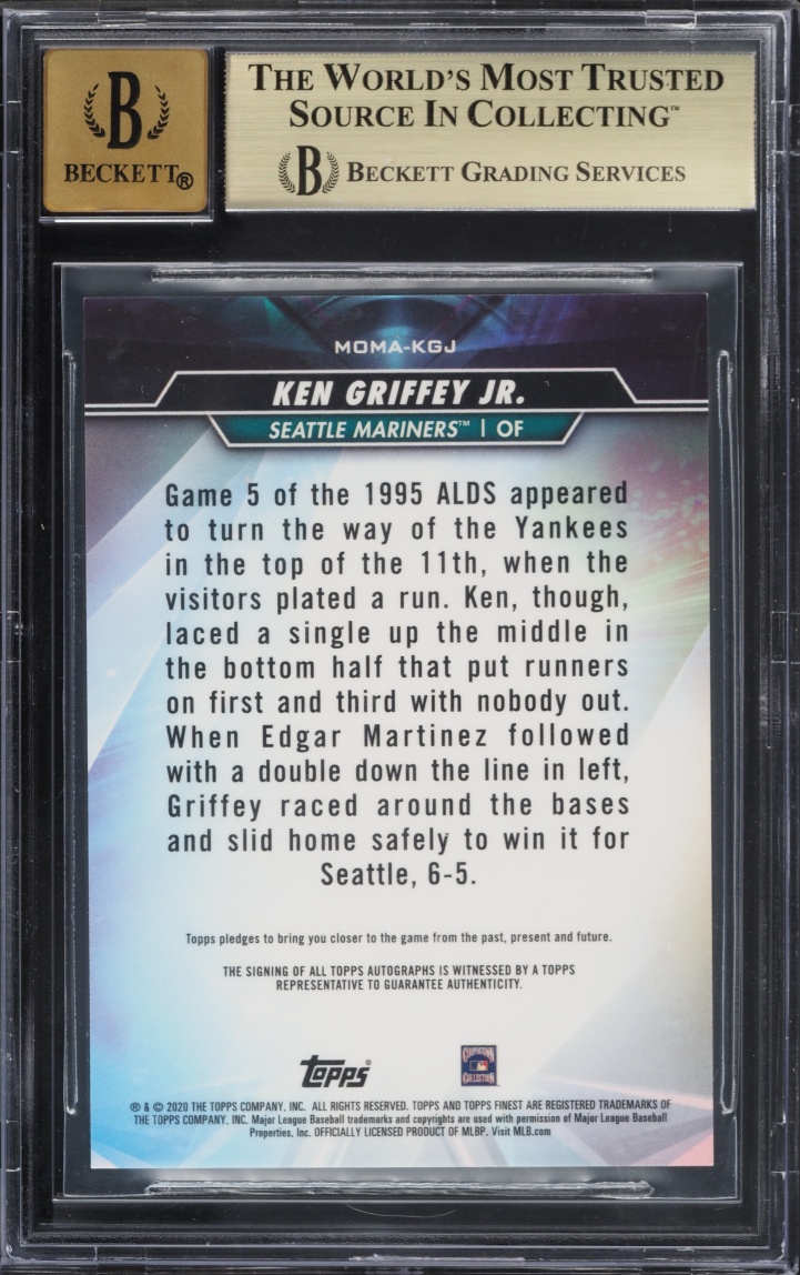 2020 Finest Moments Red Refractor Ken Griffey Jr. AUTO 5/5 #MOMA-KGJ BGS 9.5 GEM MINT