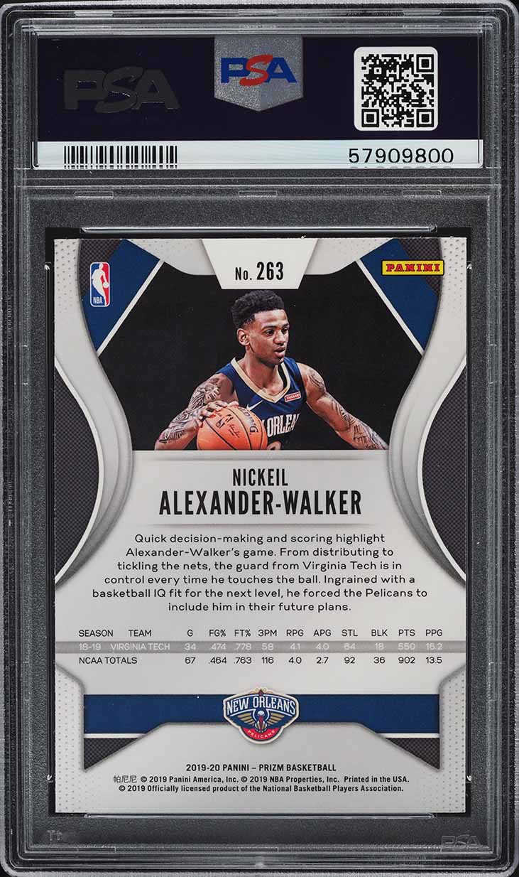 2019 Panini Prizm Nickeil Alexander-Walker ROOKIE #263 PSA 10 GEM MINT