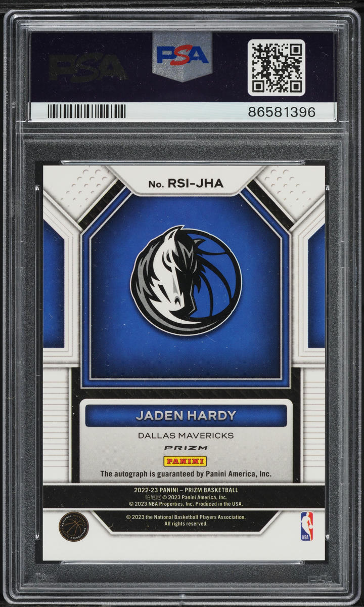 2022 Panini Prizm Choice Jaden Hardy ROOKIE AUTO #RSI-JHA PSA 10 GEM MINT