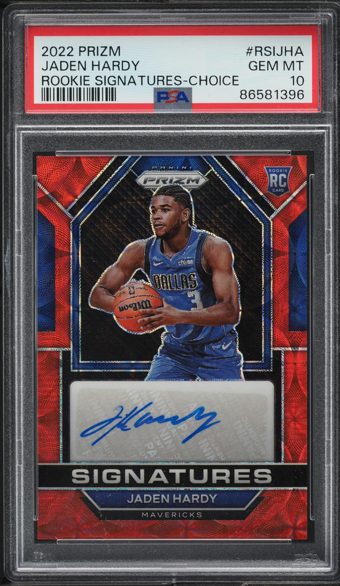 2022 Panini Prizm Choice Jaden Hardy ROOKIE AUTO #RSI-JHA PSA 10 GEM MINT