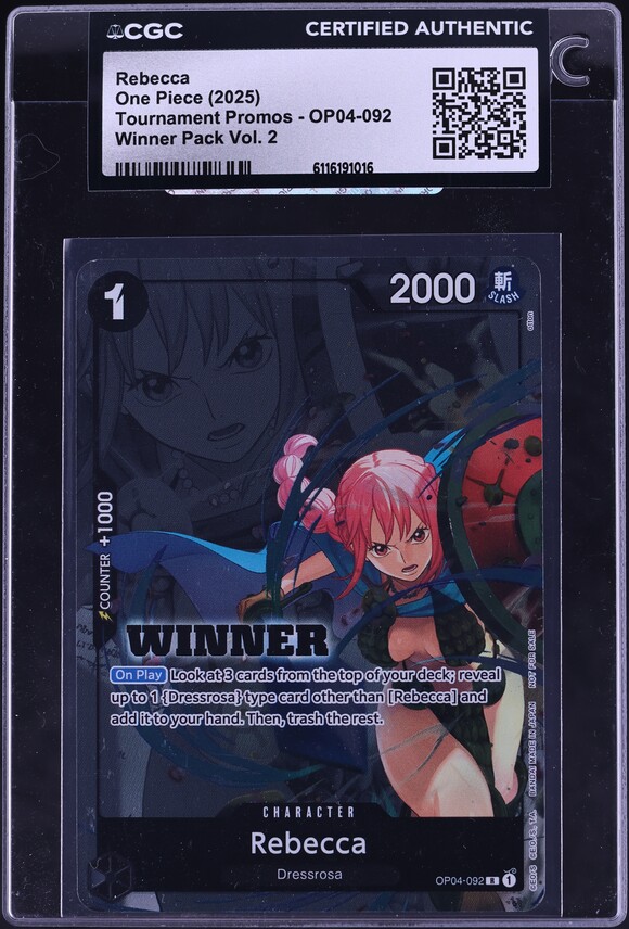 2025 One Piece Tournament Promo Winner Pack Vol.2 Rebecca #OP04