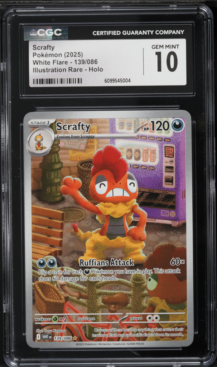 2025 Pokemon Scarlet & Violet White Flare IR Scrafty #139 CGC 10 GEM MINT