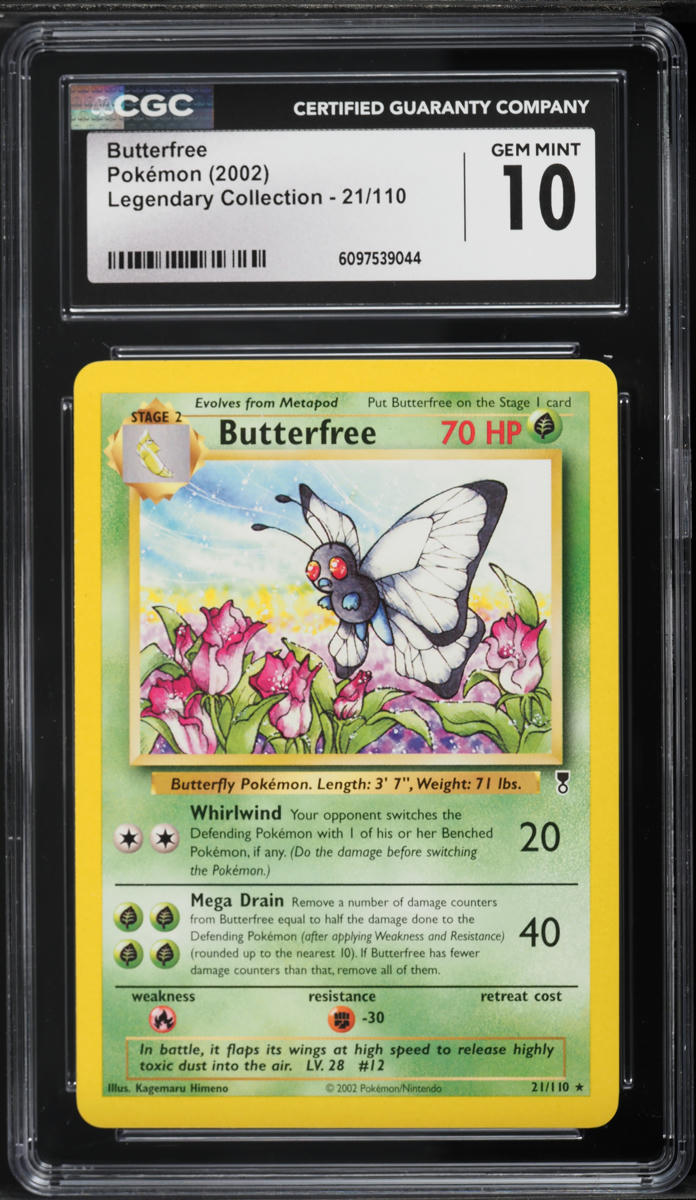2002 Pokemon Legendary Collection Butterfree #21 CGC 10 GEM MINT