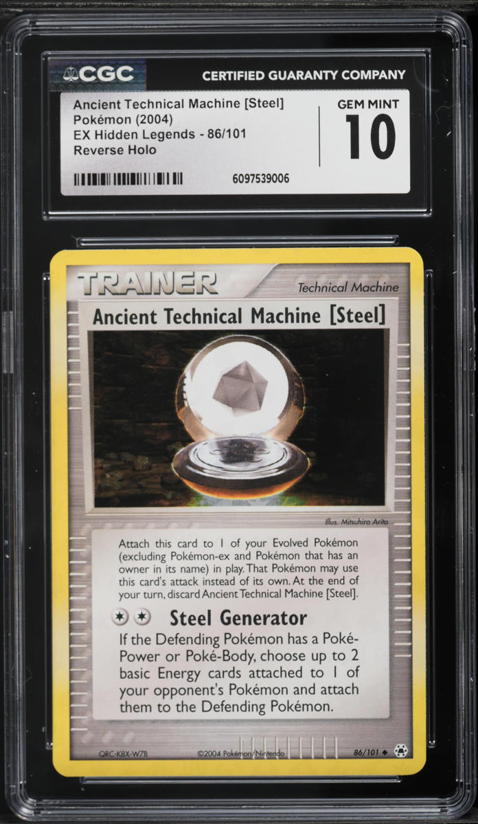 2004 Pokemon EX Hidden Legends Holo Ancient Technical Machine Steel #86 CGC 10 GEM MINT