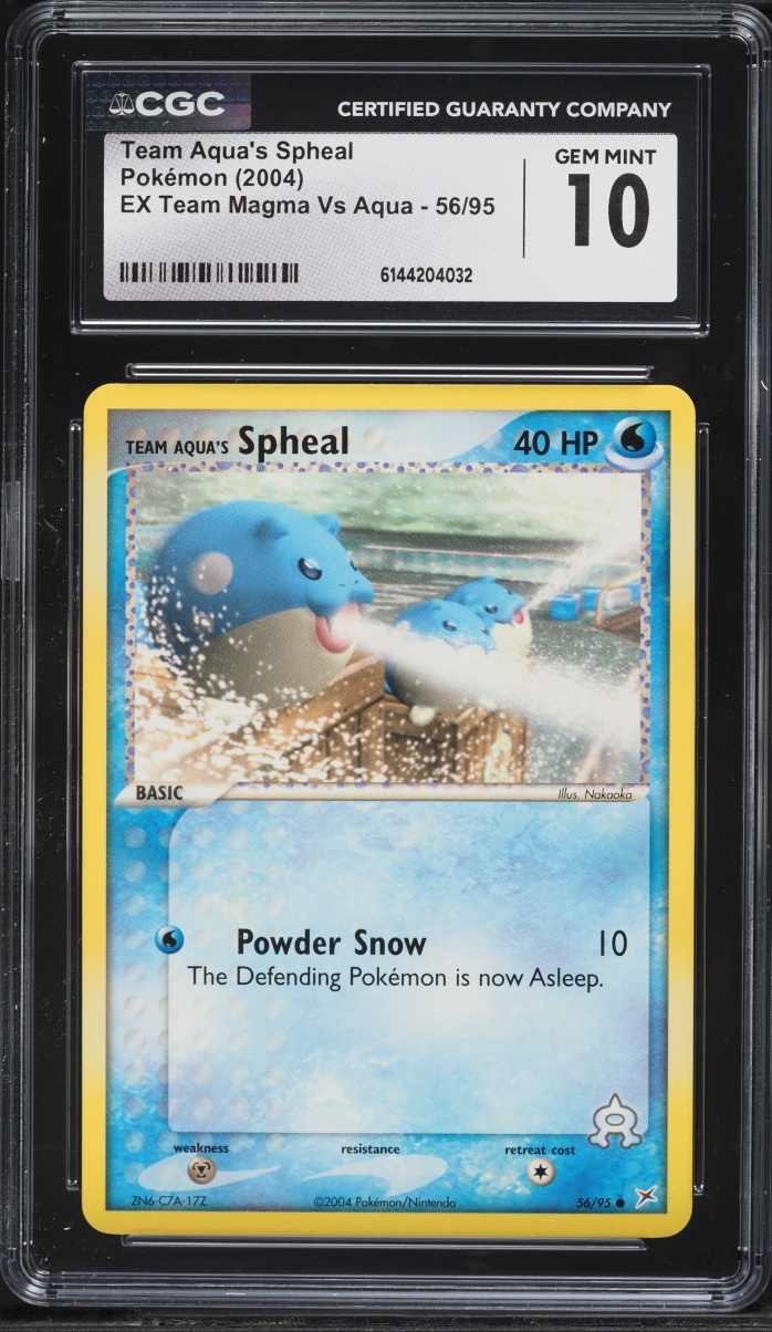 2004 Pokemon EX Team Magma Vs Aqua Team Aqua's Spheal #56 CGC 10 GEM MINT