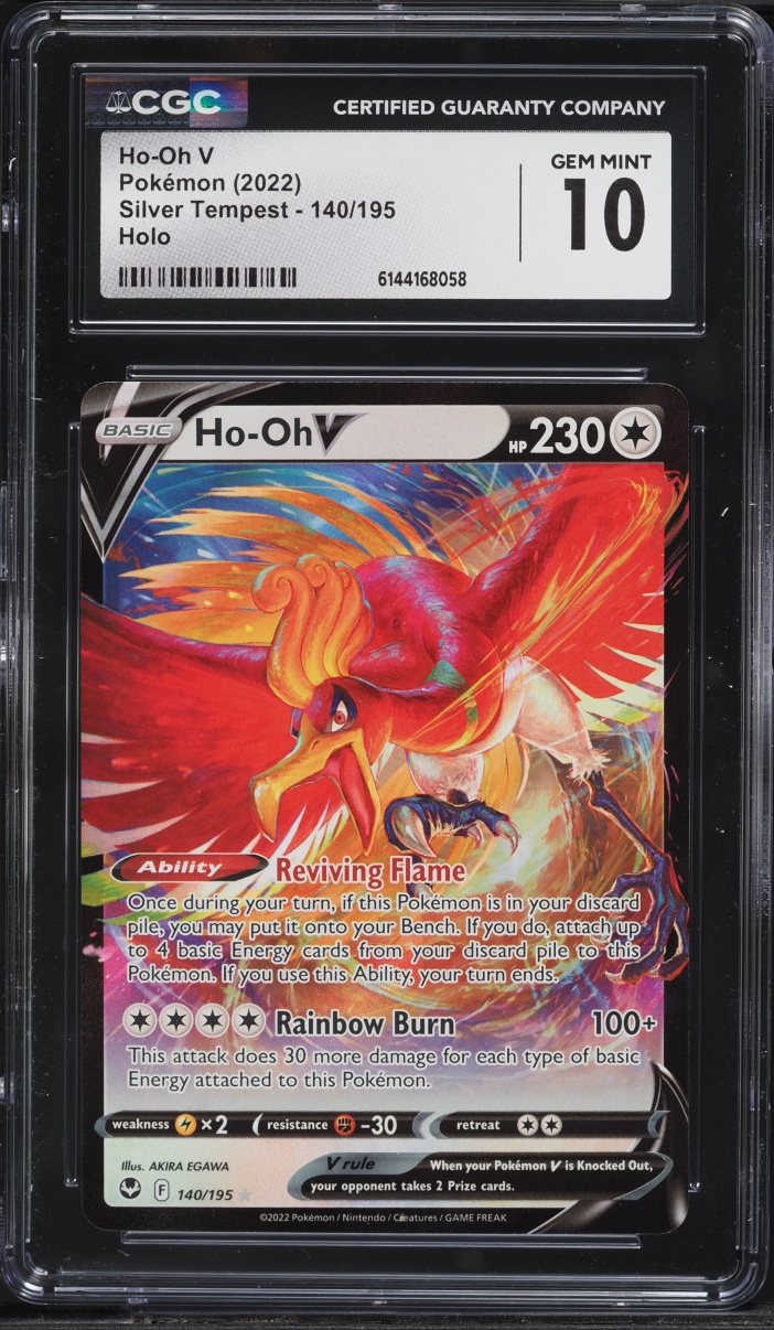 2022 Pokemon Sword & Shield Silver Tempest Alt Art Ho-Oh V #140 CGC 10 GEM MINT
