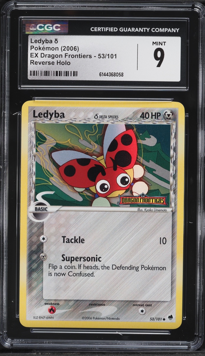 2006 Pokemon EX Dragon Frontiers Reverse Holo Ledyba #53 CGC 9 MINT