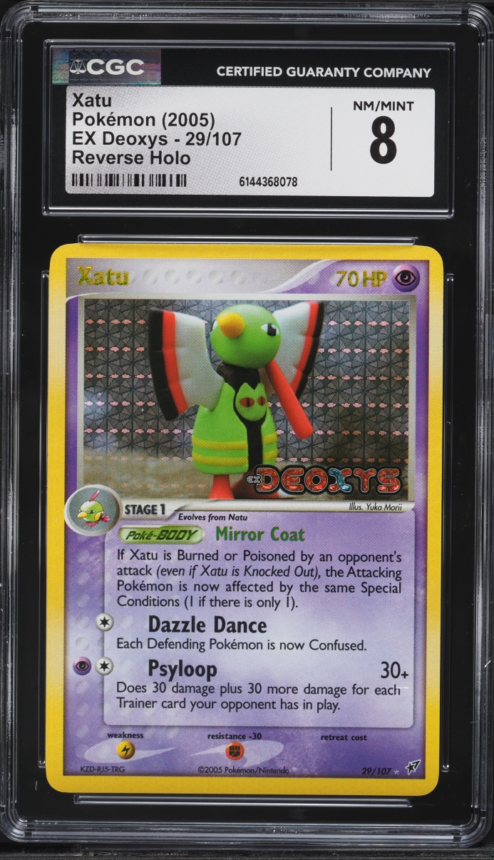 2005 Pokemon EX Deoxys Reverse Holo Xatu #29 CGC 8 NM-MT