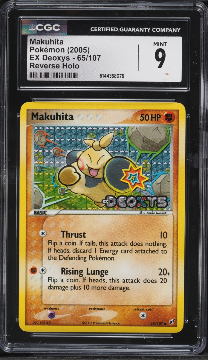 2005 Pokemon EX Deoxys Reverse Holo Makuhita #65 CGC 9 MINT